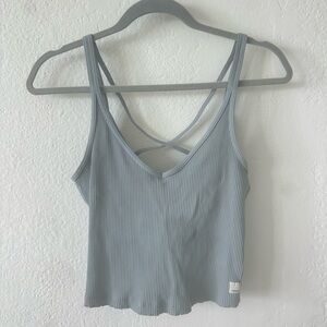 Vuori Ribbed Strappy Tank Top - Light Blue